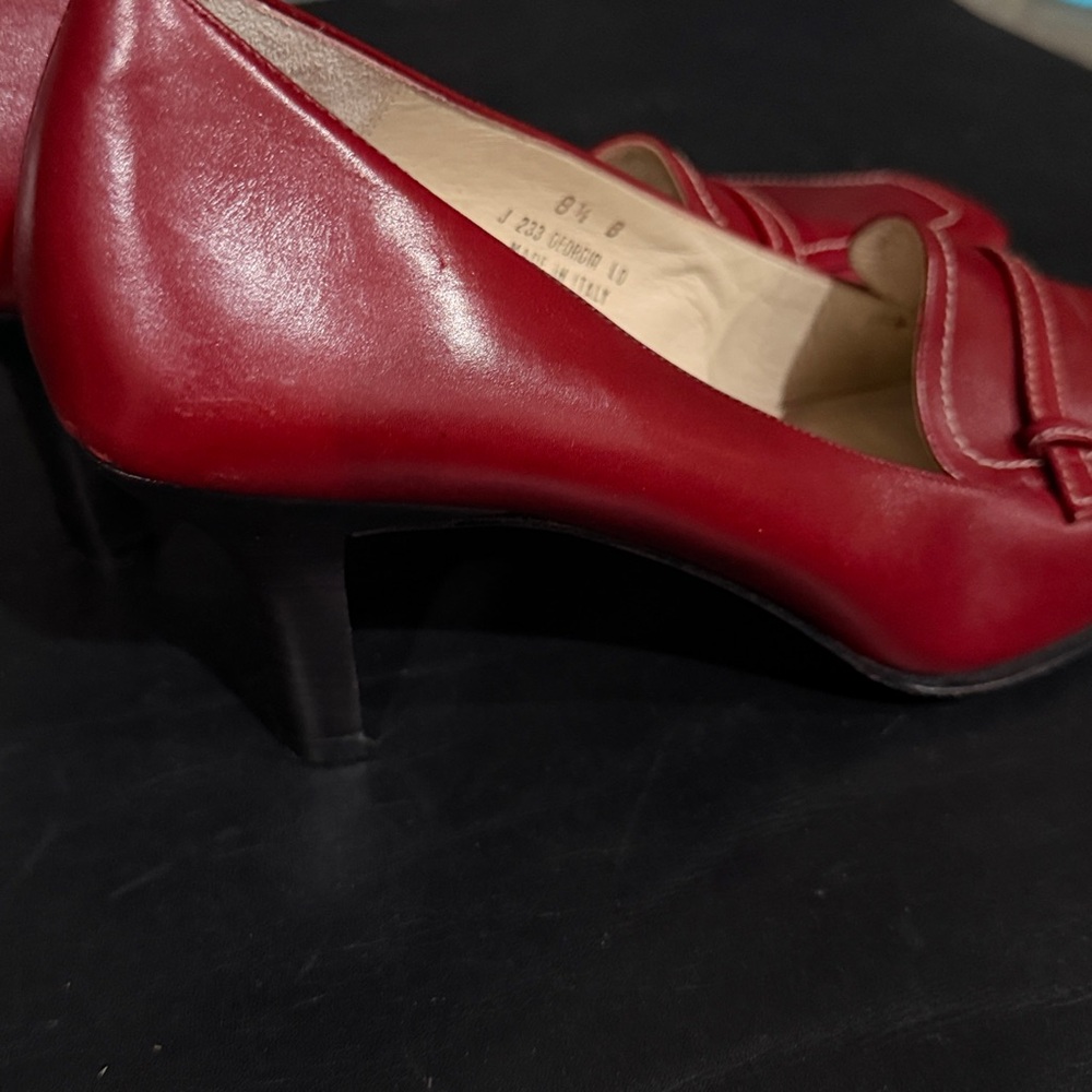 Pumps, Coach Red Leather 8.5 NARROW - Picture 5 of 8